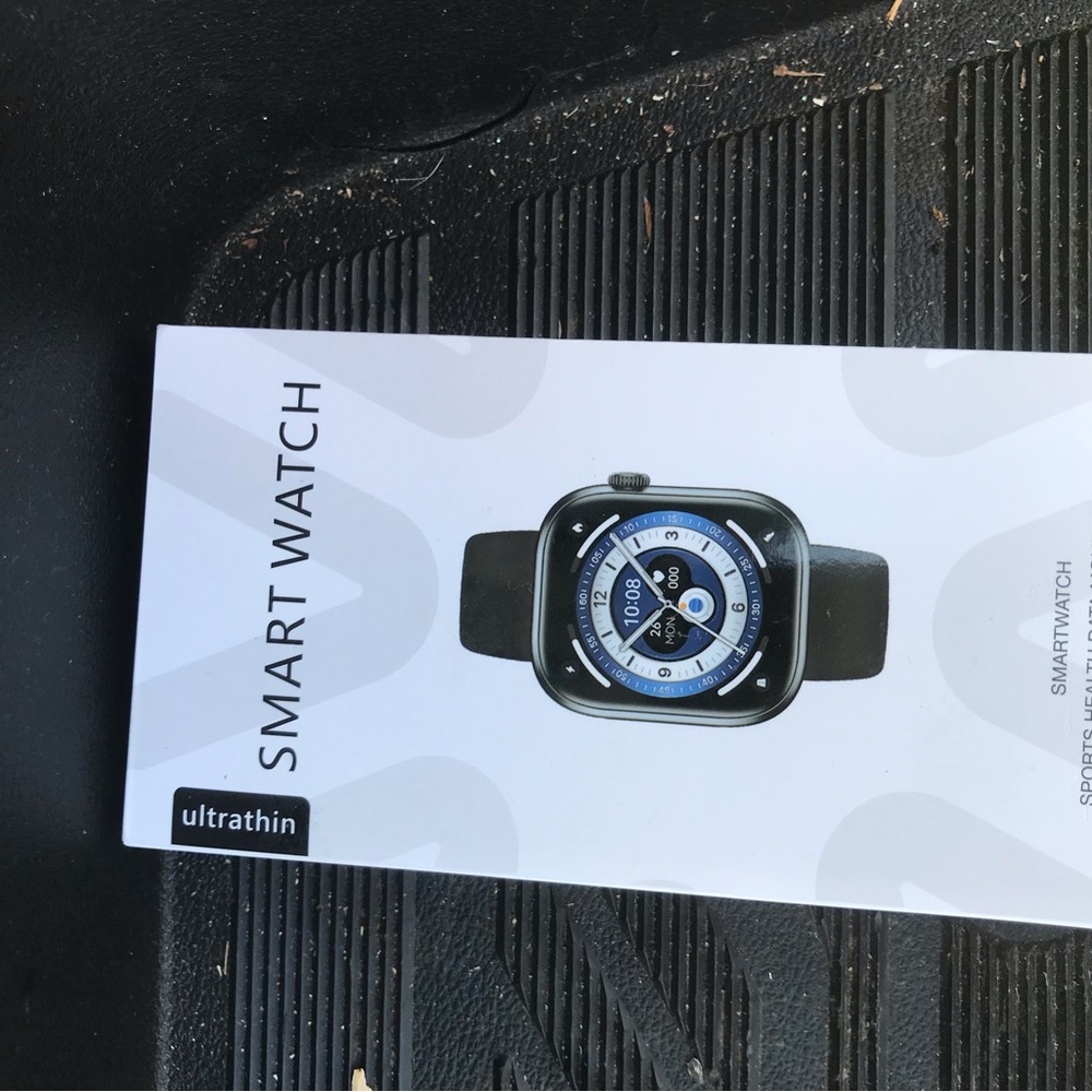 Ultrathin Black Smartwatch with Blue Dial - Modern Fitness Watch
